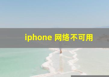 iphone 网络不可用